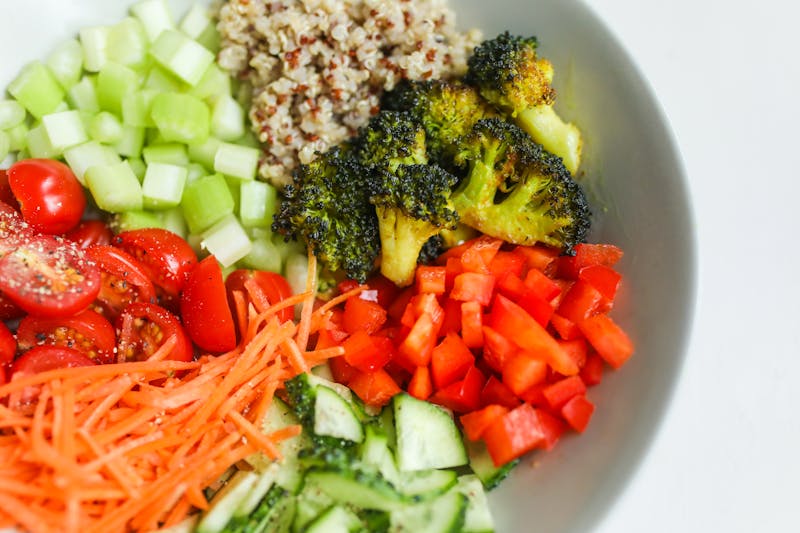 Veggie Power Salad with roasted vegetables and quinoa