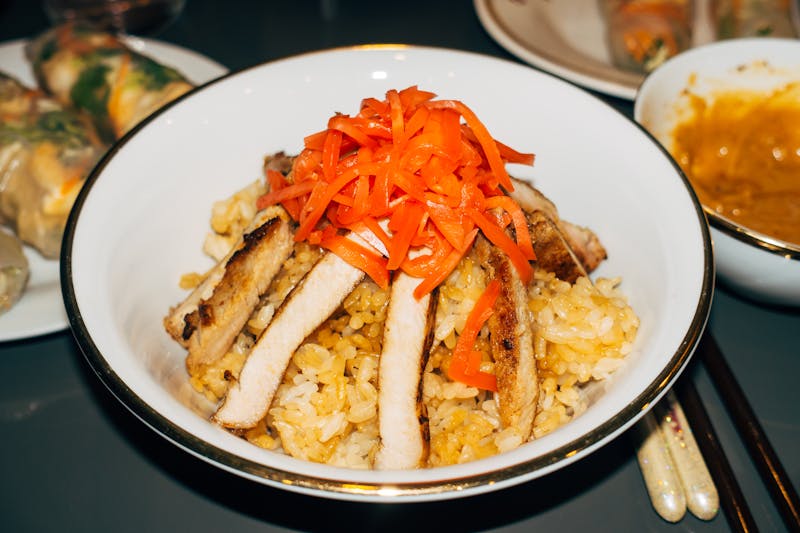 Chicken Rice Bowl with grilled chicken and rice